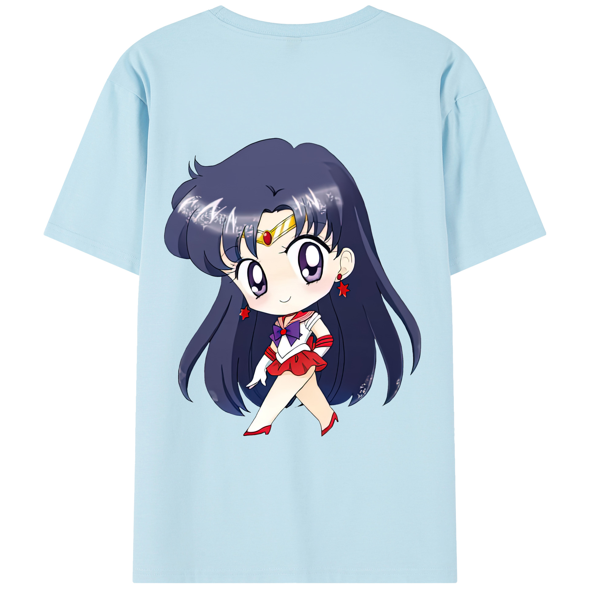 （画像用） 美少女戦士セーラームーン 火野レイ ひの レイ Sailor Moon Hino Rei （セーラーマーズ,Sailor Mars） 綿100％半袖Tシャツ（背面プリント）